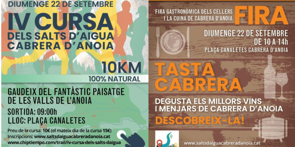4ª Carrera de los Saltos de Agua y la Feria TastaCabrera en Cabrera d’Anoia